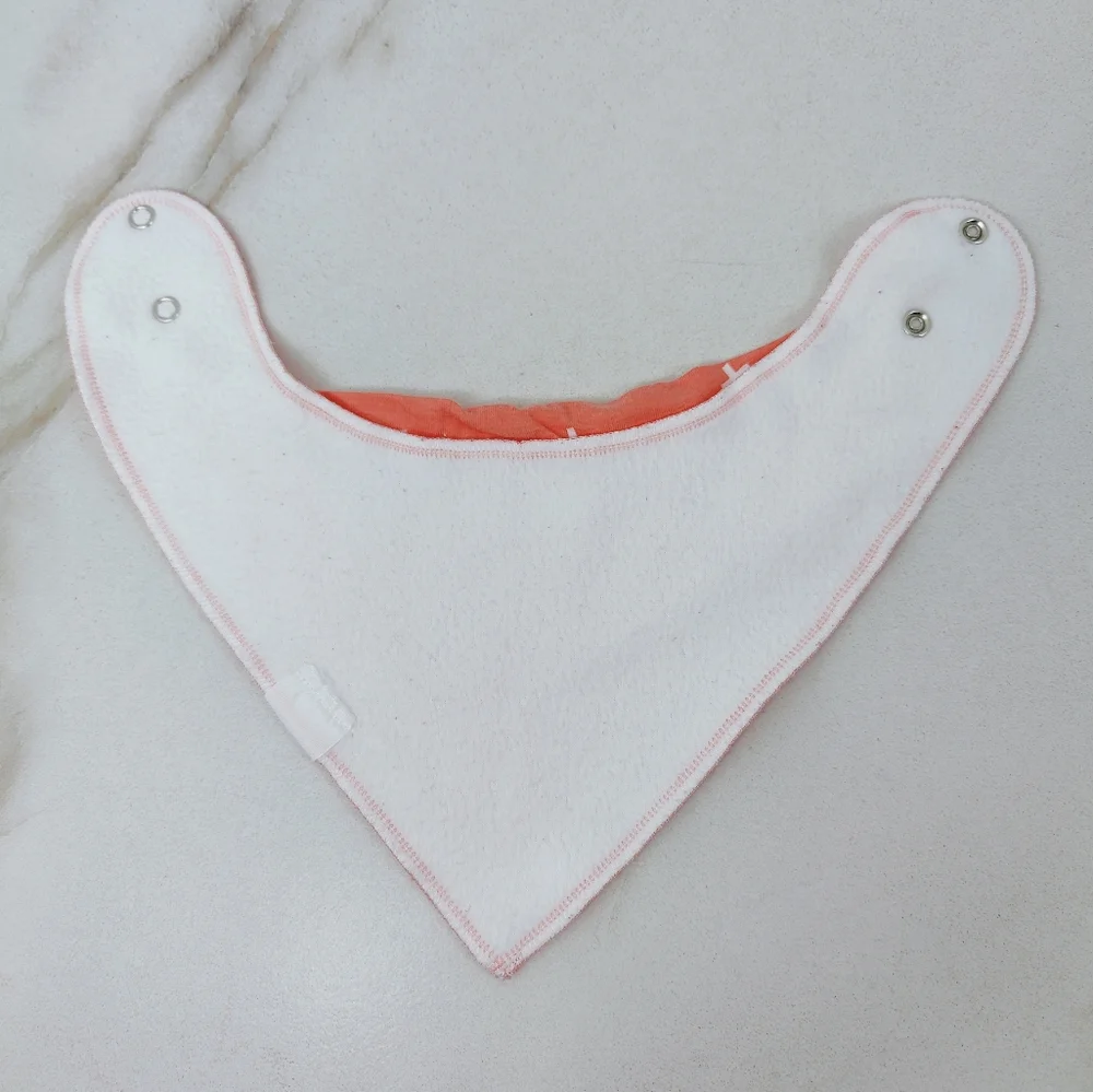 Matimati Baby Infant Orange White Bandana Bib, OS